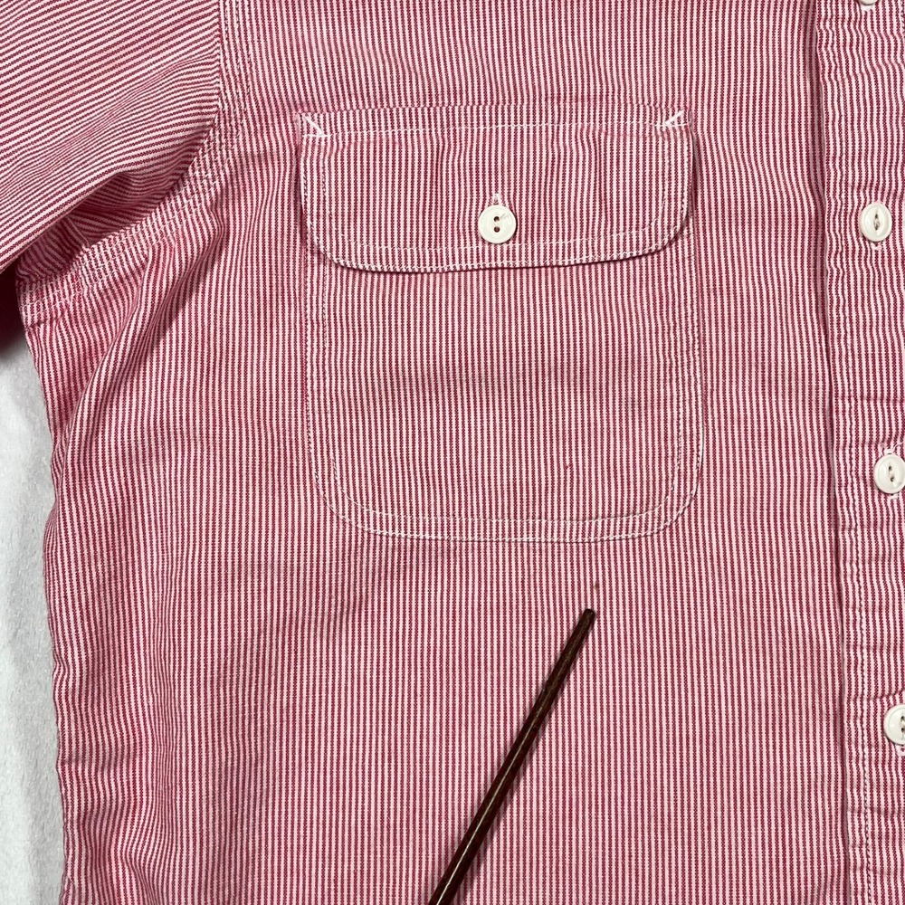 Polo Ralph Lauren Button Down Mens M Red Hickory Stripe Shirt Long Sleeve *Flaw - Picture 5 of 10